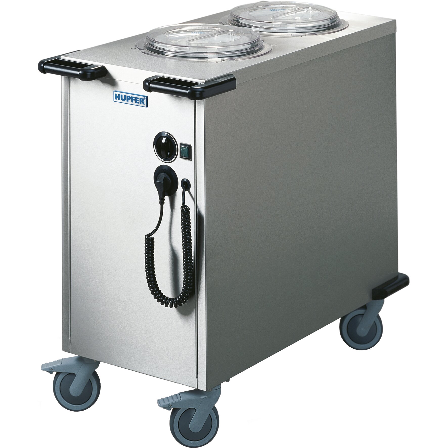 Tellerstapler 2-fach umluftbeheizt 100°C 2 Schächte für Teller 190 - 260 mm