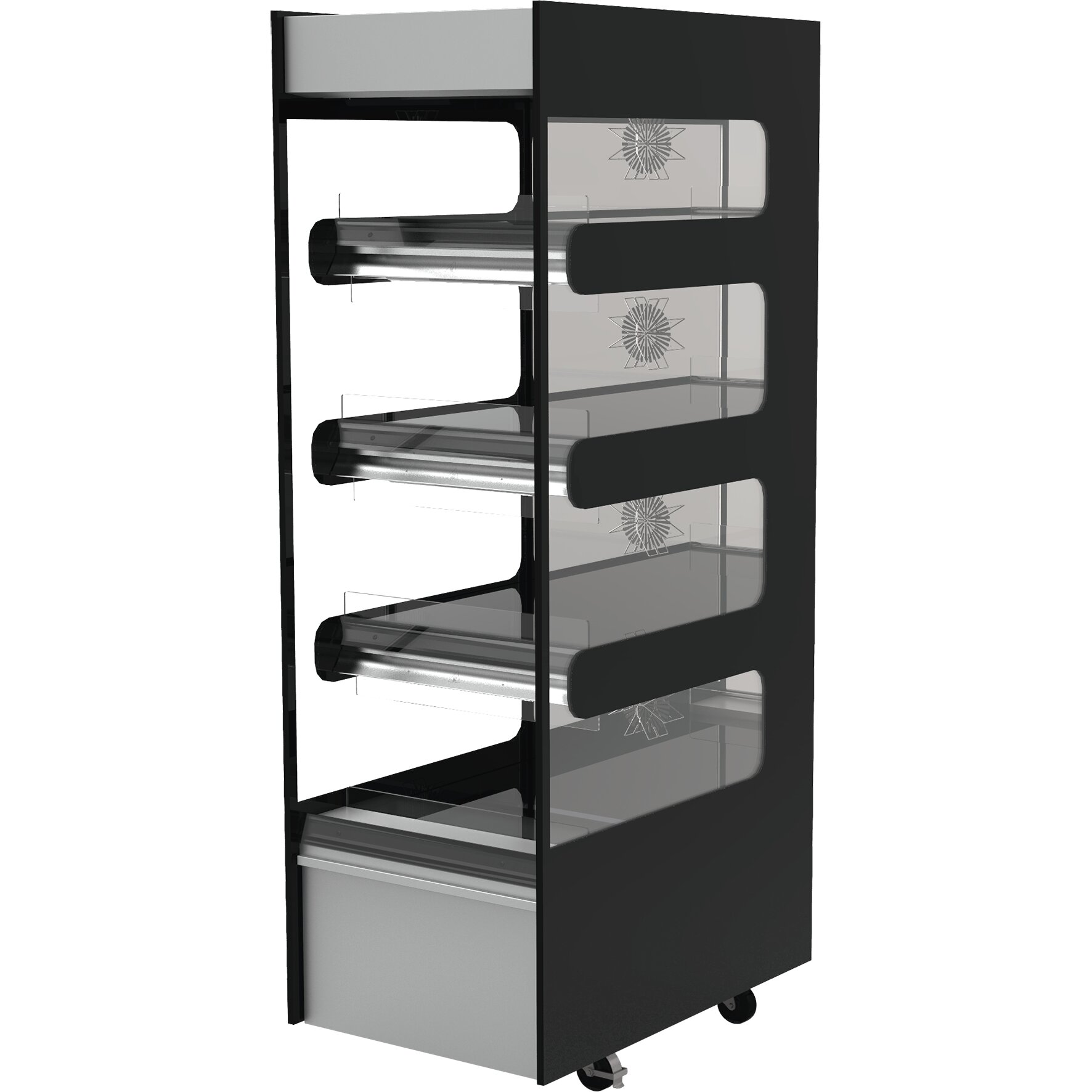 Speisenausgabevitrine Standmodell 4 Etagen / Zone 600 Square schwarz