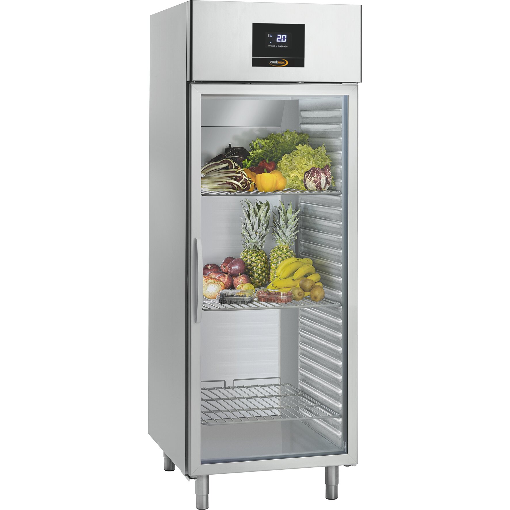 Kühlschrank mit Glastür 700 l GN 2/1, 1 Tür