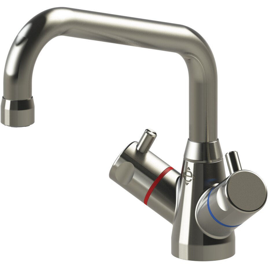 Einloch-Zweigriff-Mischbatterie 1/2" mit HU-Auslauf/Ausladung 300 mm