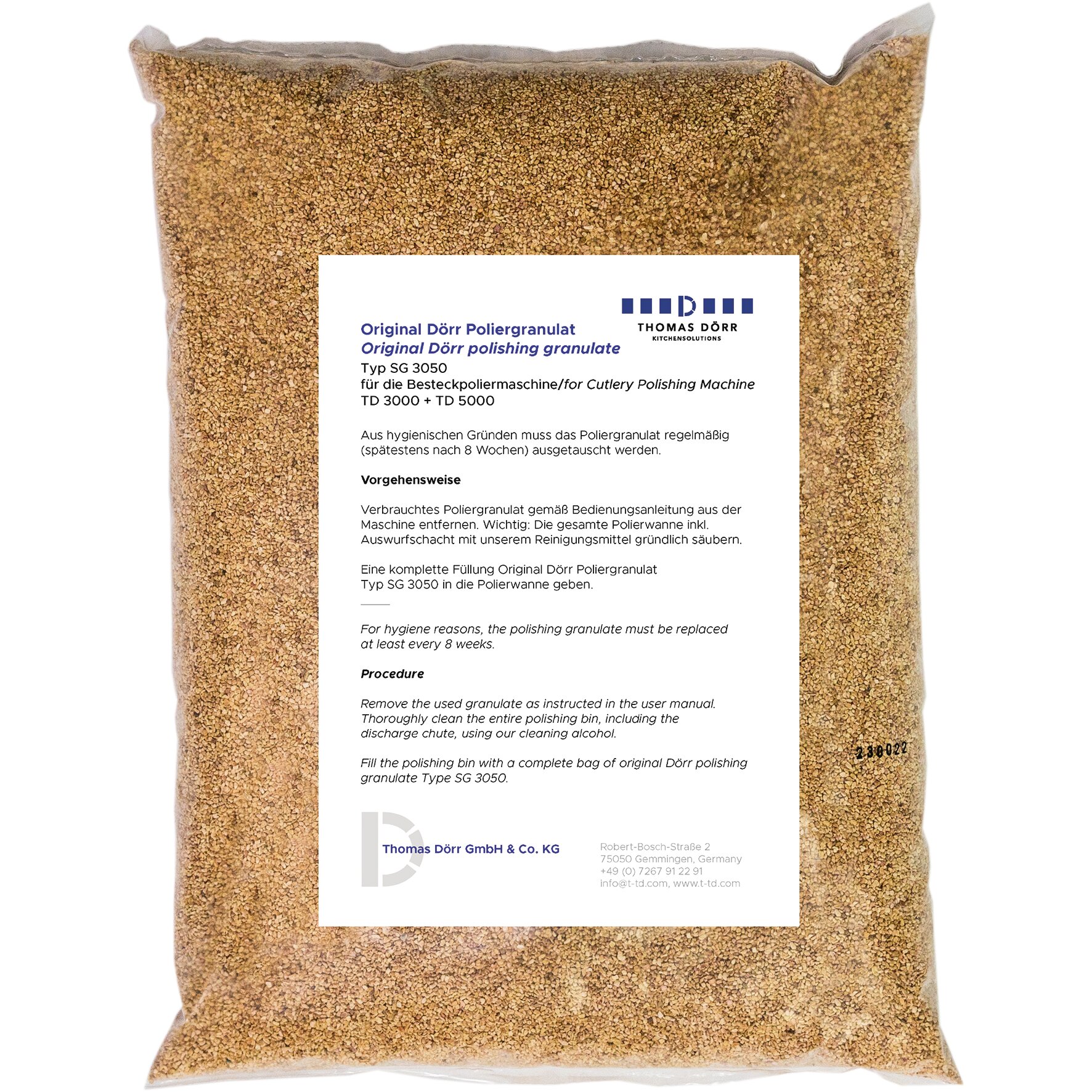 Original Dörr-Poliergranulat SG 3000 für TD 3000 L + TD 4000