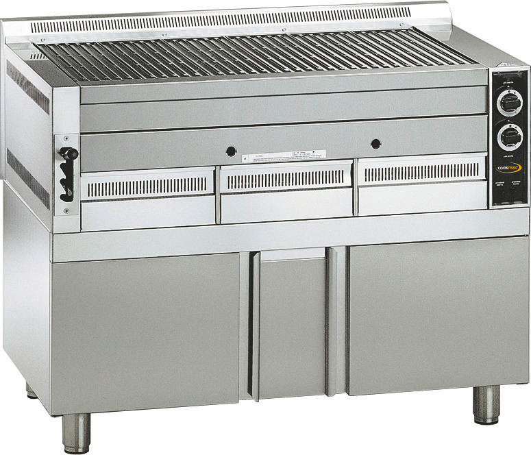 Gas-Lavasteingrill 960 x 540 mm 8 Brenner 1140 x 700 x 330 mm