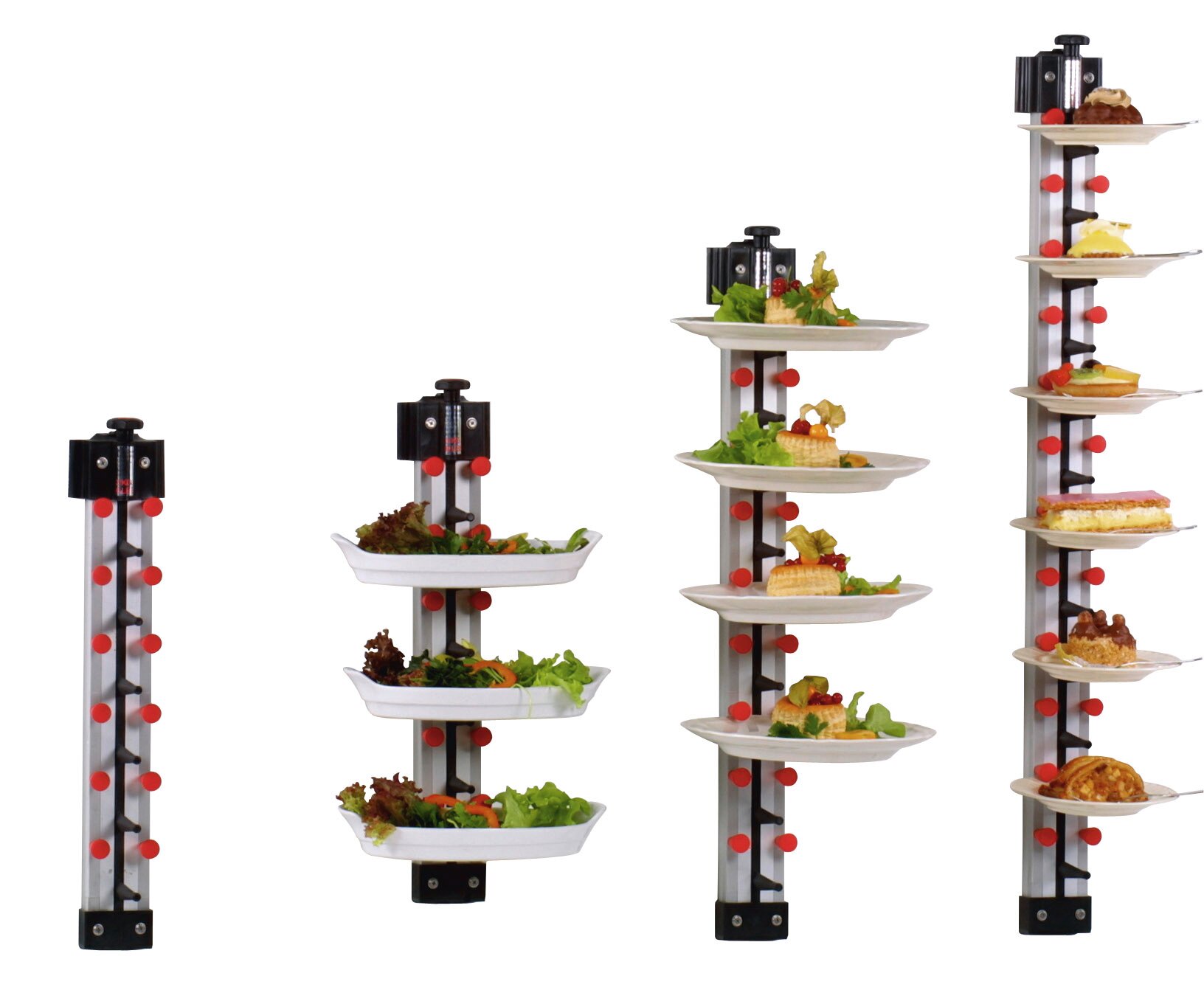 Tellerstapelsystem PLATE MATE, Wandmodell bis 21 Teller / H=1620 mm