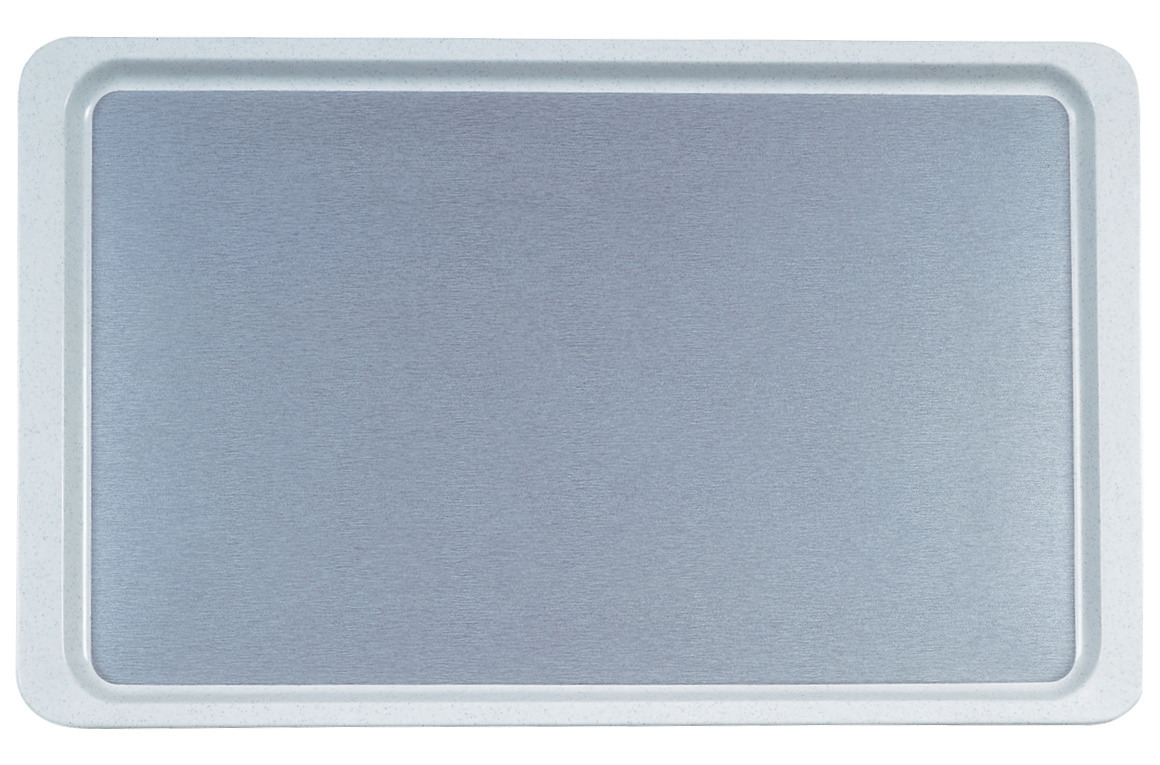GN-Tablett Polyester Deko glatt GN 1/1 530 x 325 mm Schwarzkiesel auf lichtgrau