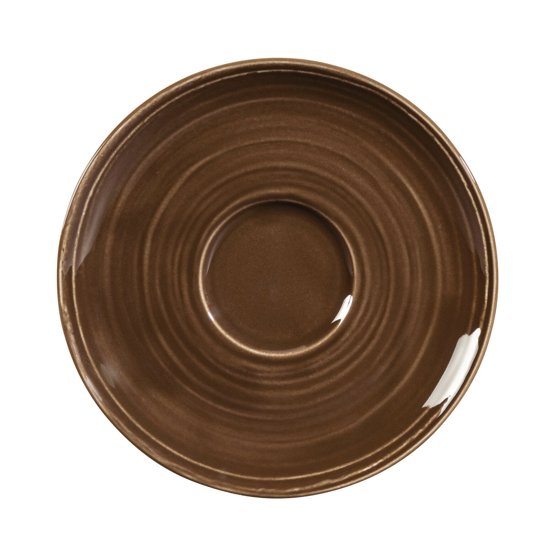 Terra, Kombi-Untertasse mit Relief ø 161 mm erdbraun