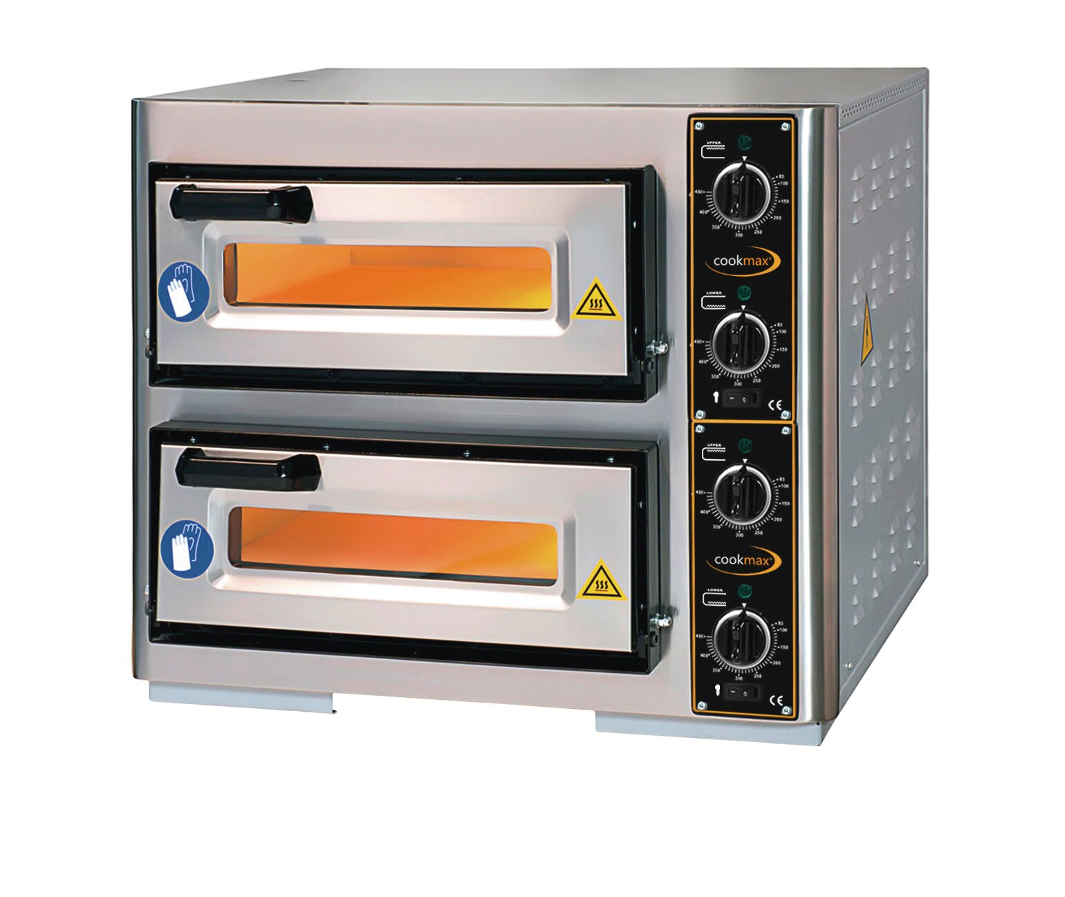 Pizzaofen, 2 Backkammern für 2 Pizzen ø 400 mm