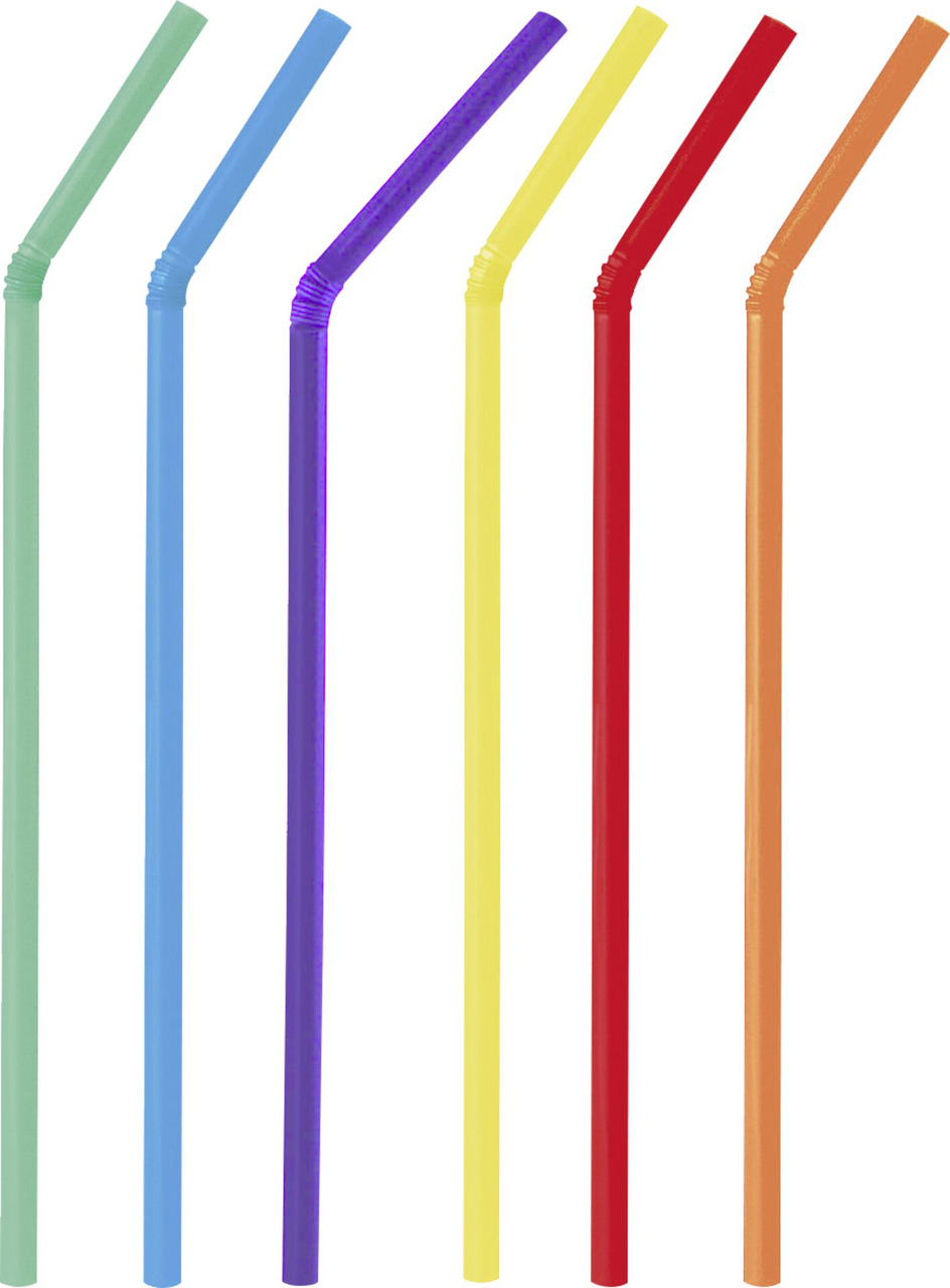 Trinkhalme aus Papier Flexhalme, farbig gemischt 24cm