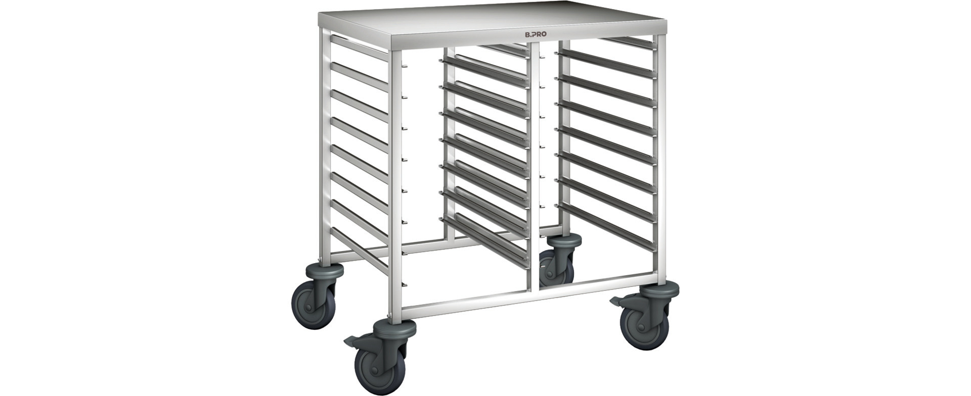 Regalwagen 2-teilig / mit Arbeitsplatte / 16 x GN 1/1 oder 32 x GN 1/2