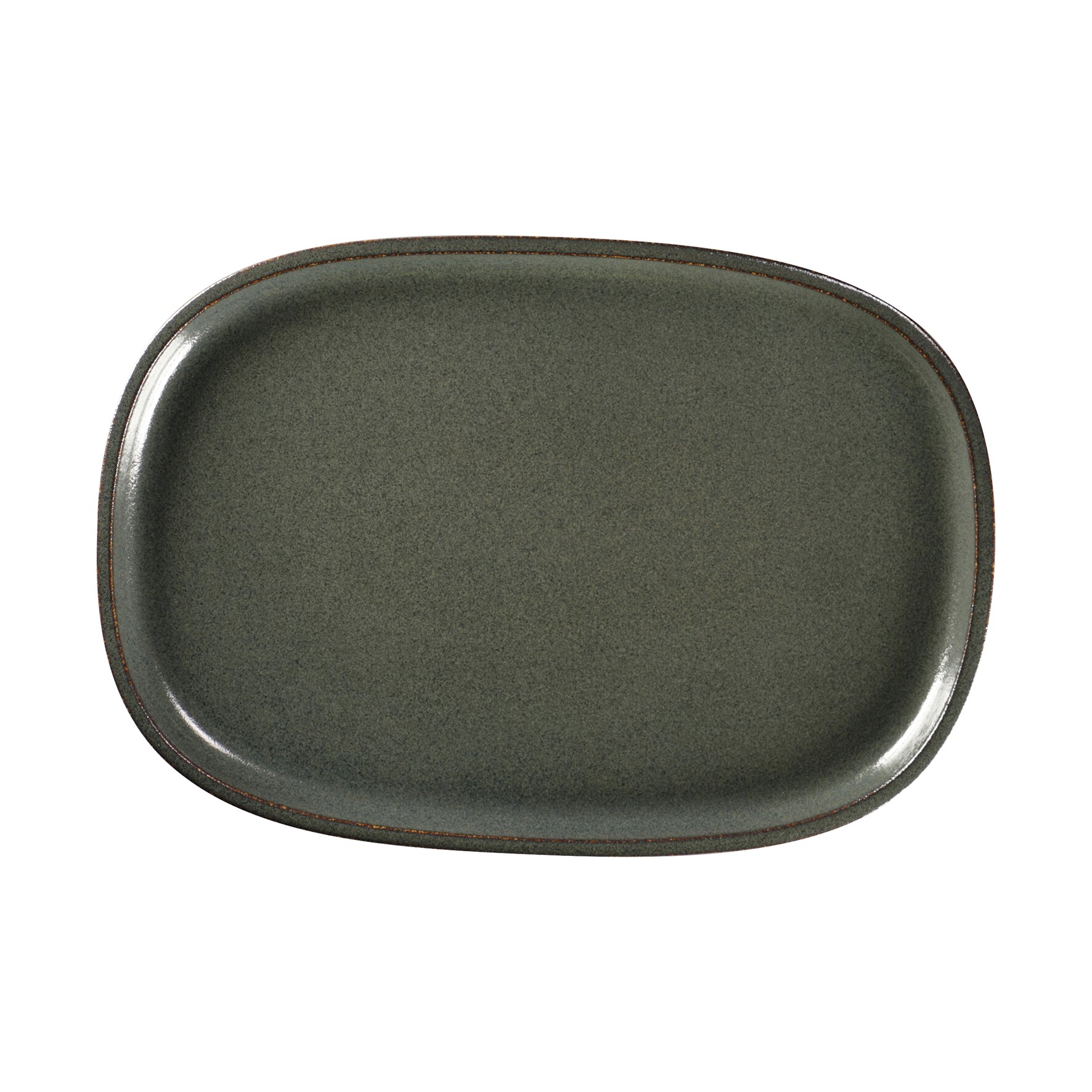 Ease, Platte oval flach 332 x 230 mm caldera green