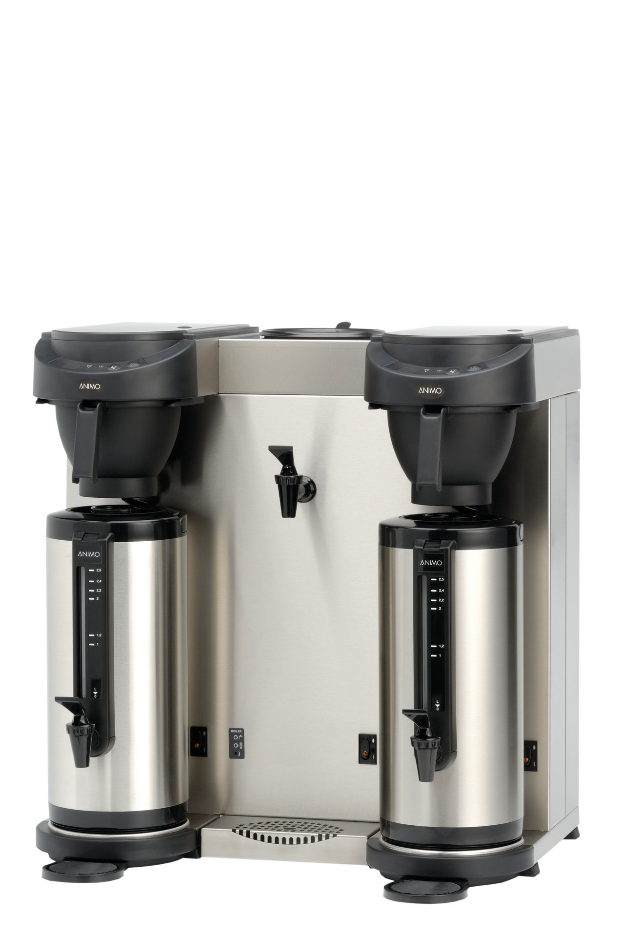 Filterkaffeemaschine 2,40 l schwarz mit 2 Thermosbehälter/mit Wasseranschluss