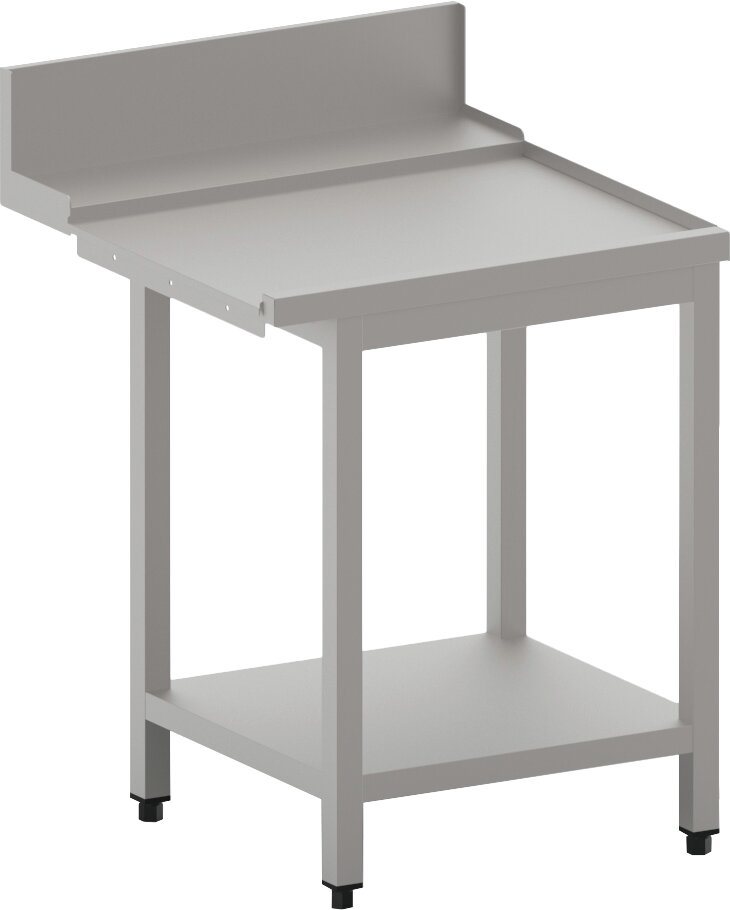 Ablauftisch rechts mit Ablagebord und Spritzblech, 1000 mm