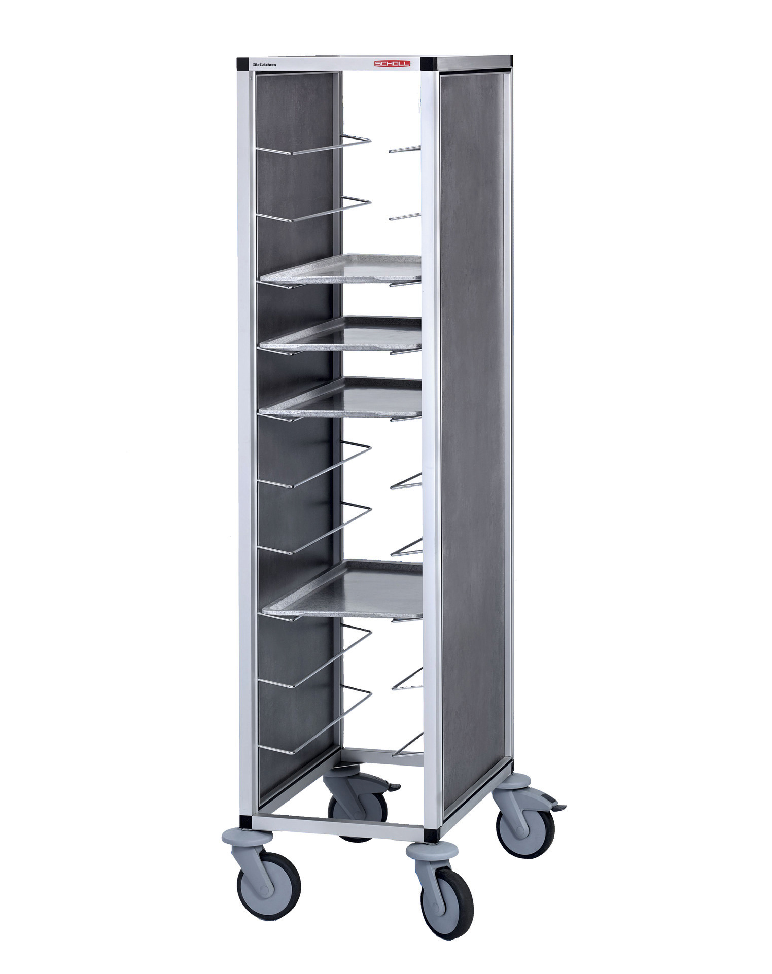 Tablett-Abräumwagen 1-teilig / für 11 GN-Tabletts / 100 mm Abstand