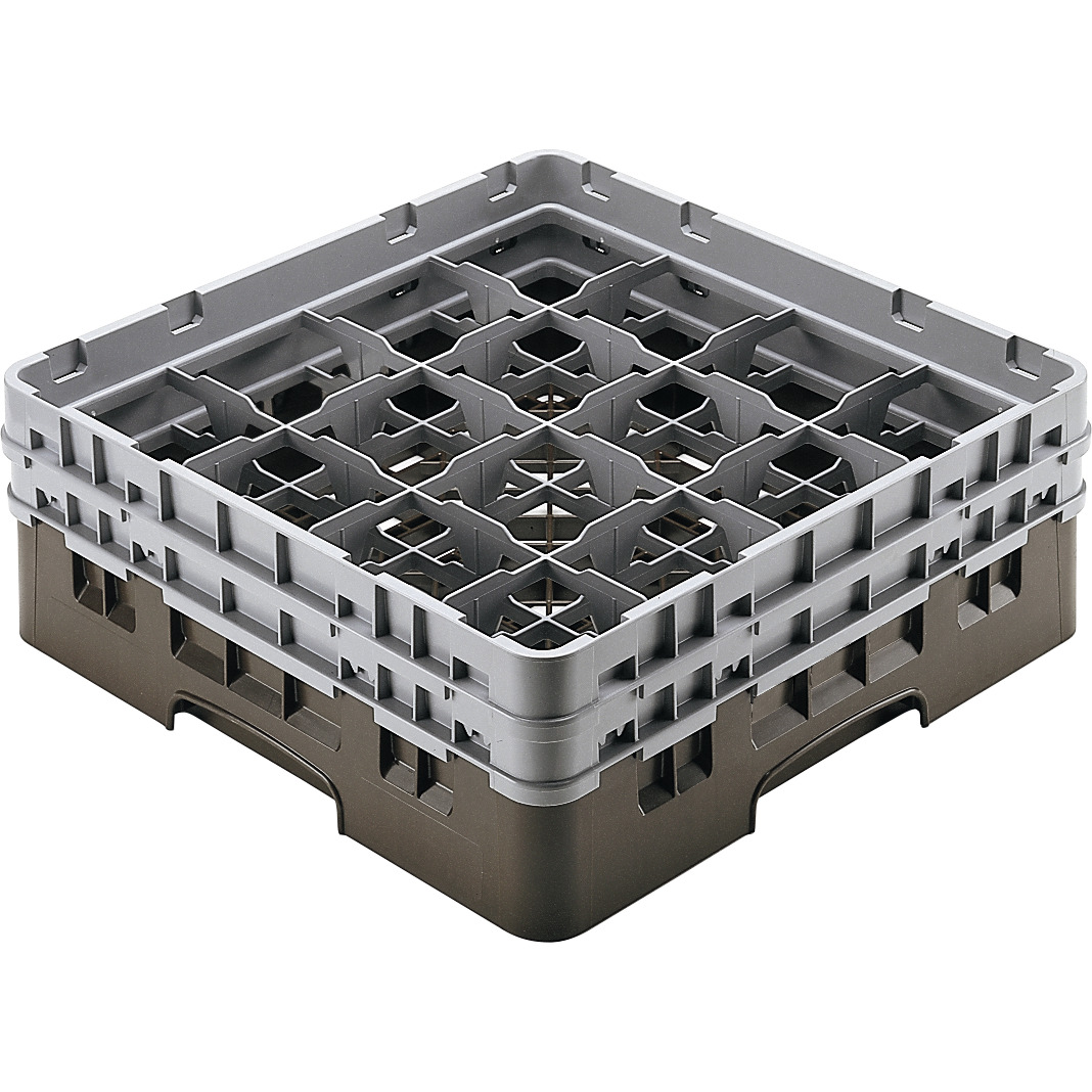 Gläserspülkorb 16 x bis 114 mm Glashöhe 500 x 500 x 143 mm braun