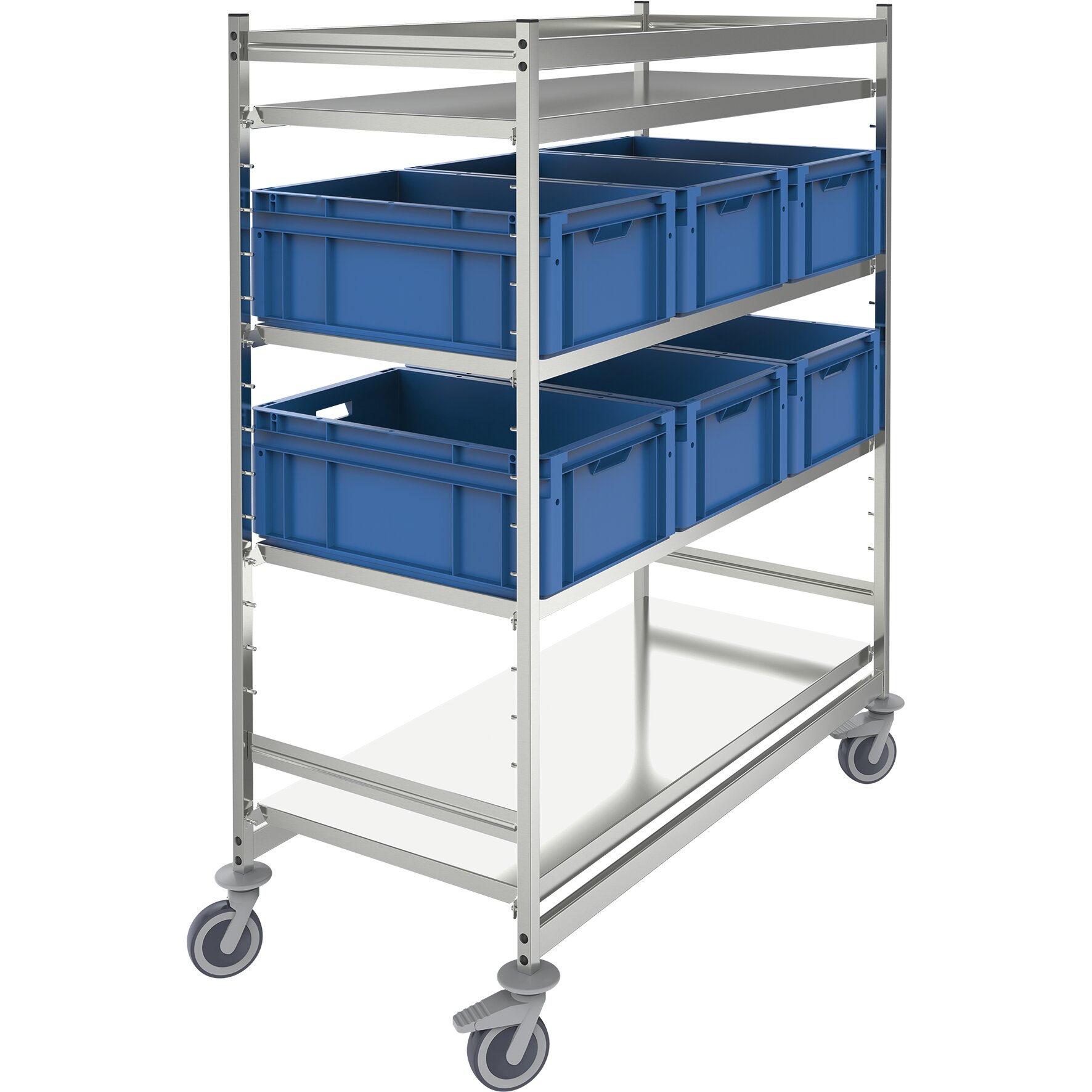 Regaltransportwagen für 12 x Eurobehälter / Tragkraft 240,00 kg