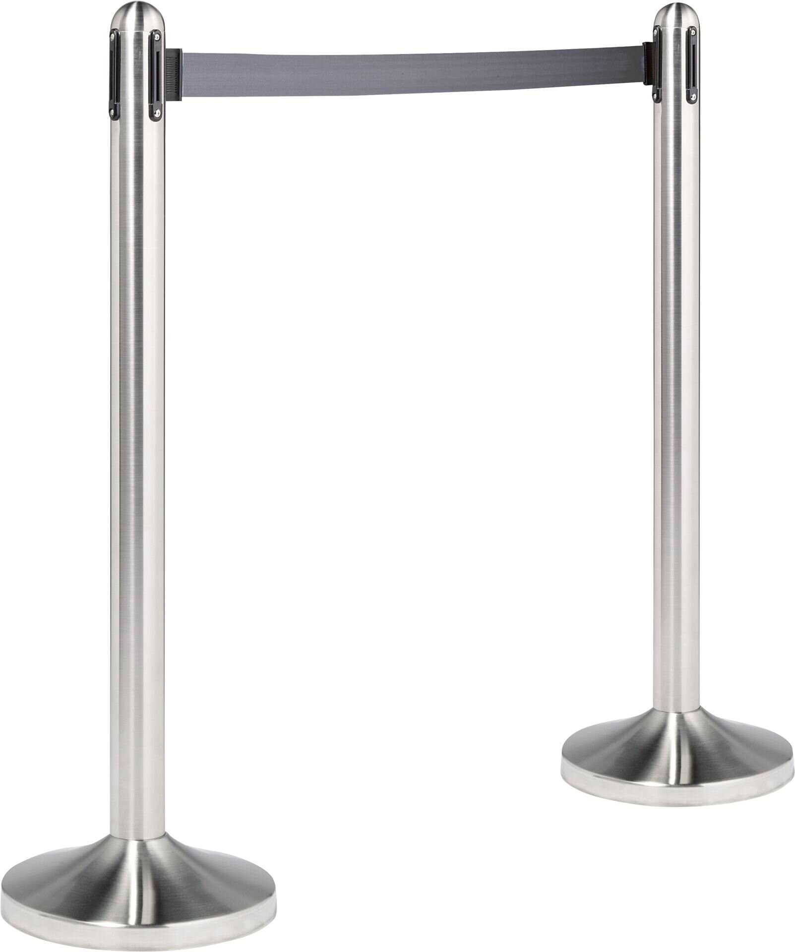 Abgrenzungsständer mit Zugband grau