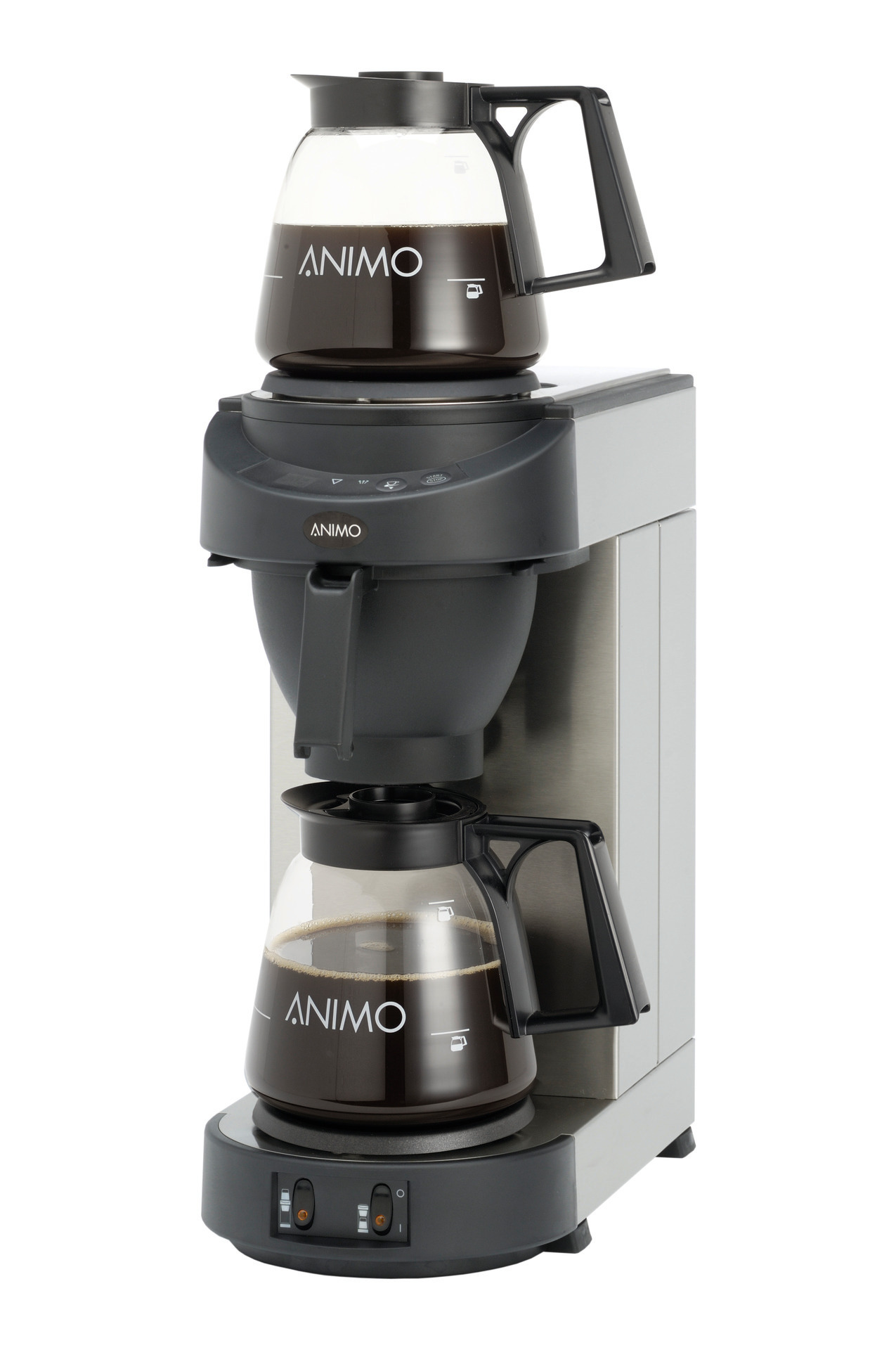 Filterkaffeemaschine 1,80 l schwarz mit 2 Glaskannen / mit Wasseranschluss