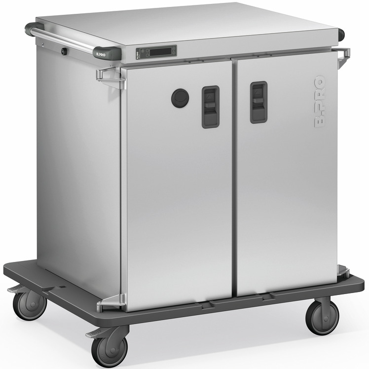 Speisentransportbehälter fahrbar / umluftbeheizt / neutral für 2 x 18 GN 1/1
