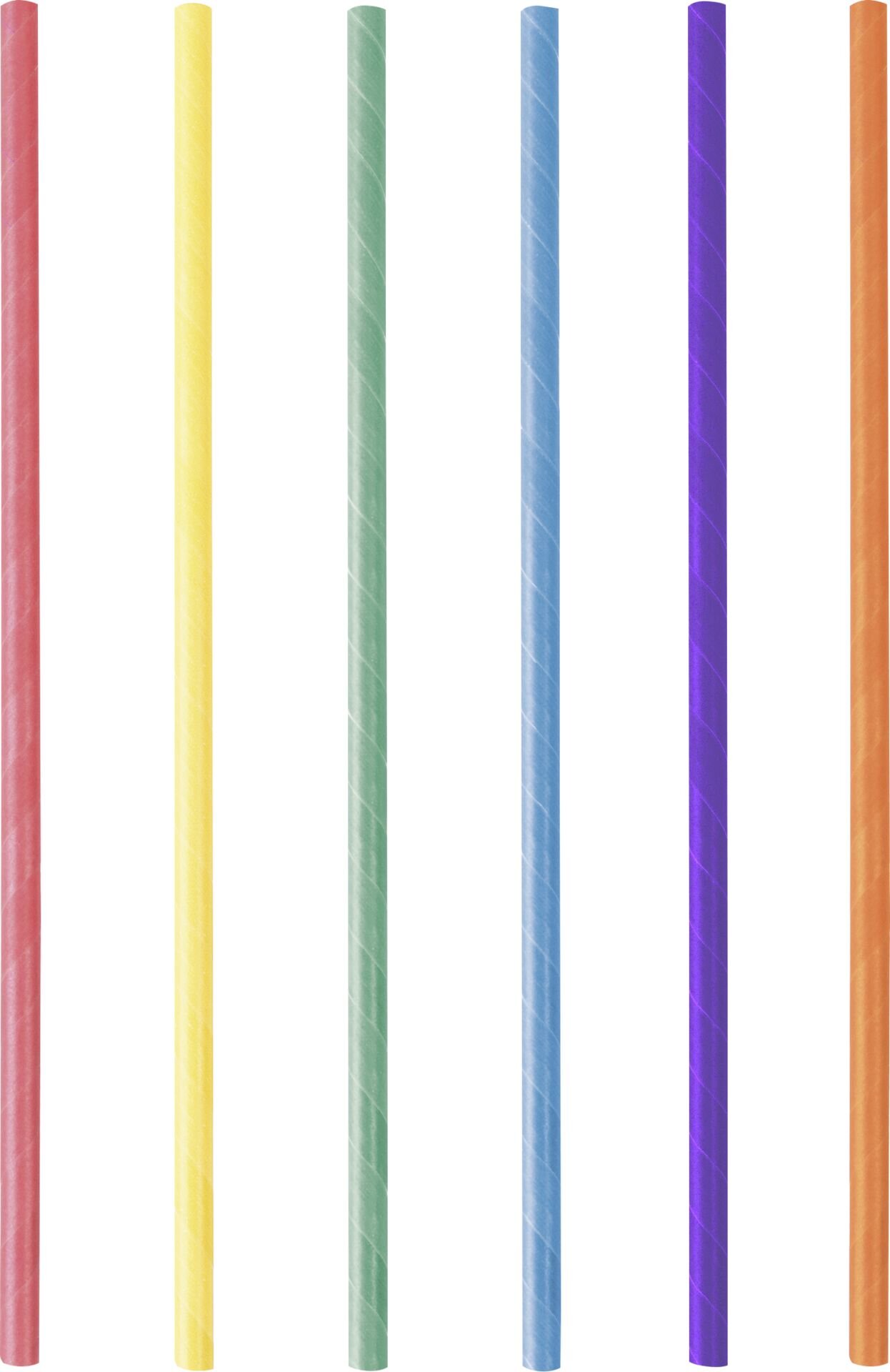 Trinkhalme aus Papier Jumbo, farbig gemischt 25cm