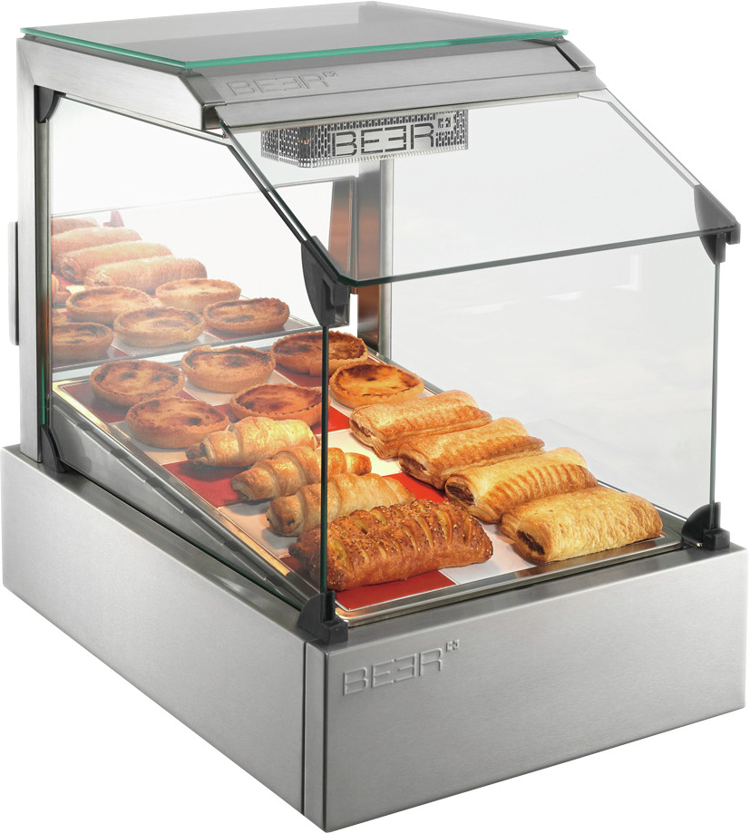 Speisenausgabevitrine Uno Top Hot / GN 1/1 / 40 mm tief / gerader Glasaufbau