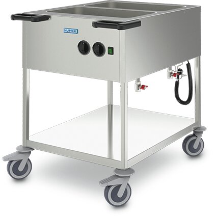 Speisenausgabewagen beheizt 2 Becken für GN 1/1-200 Edelstahl