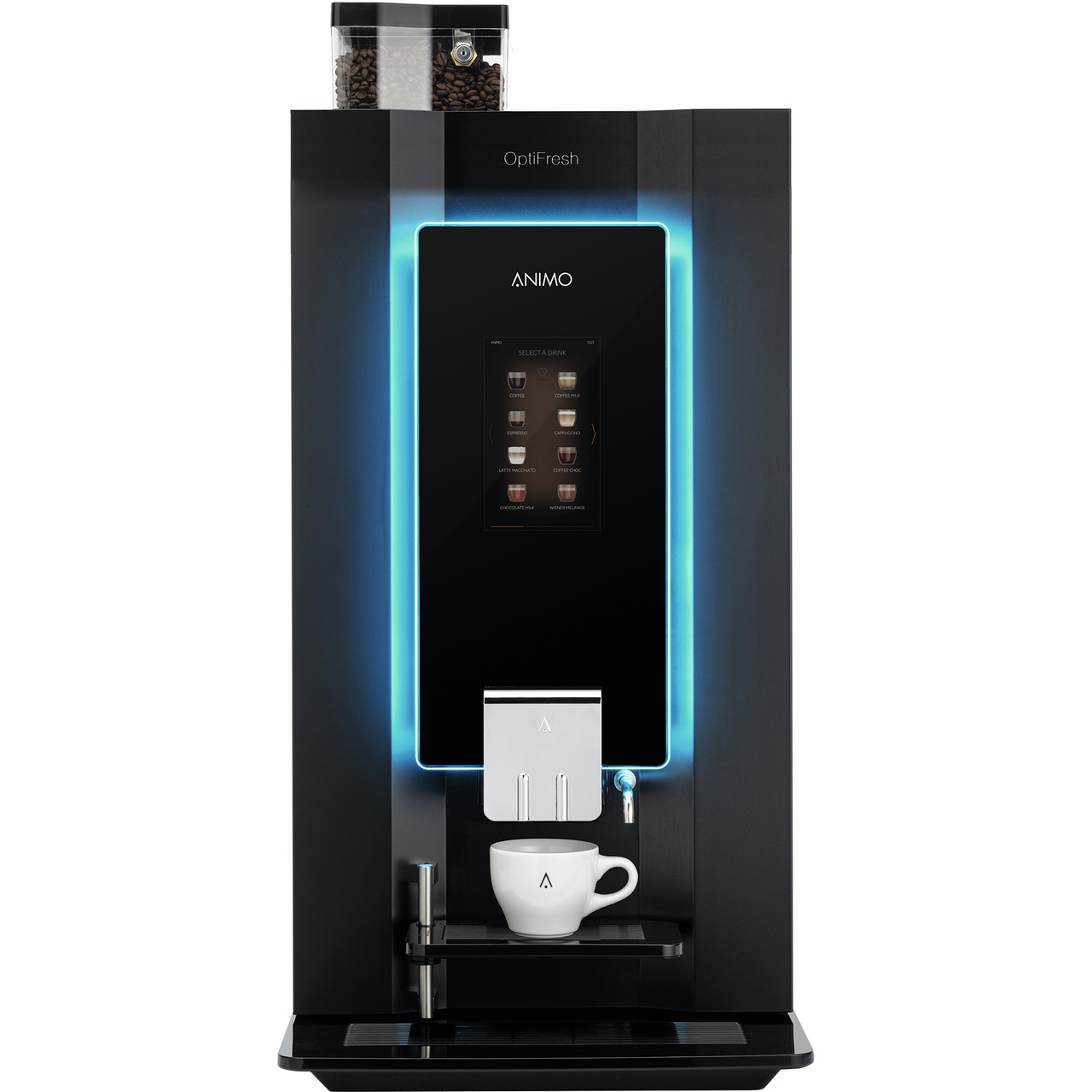 Kaffeevollautomat 1 x 2,20 l + 2 x 2,30 l / OptiFresh Bean 3 Touch / schwarz