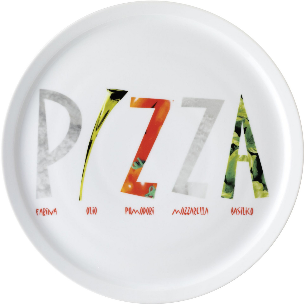 Pizzateller weiß mit Dekor "Pizza" ø 30 cm