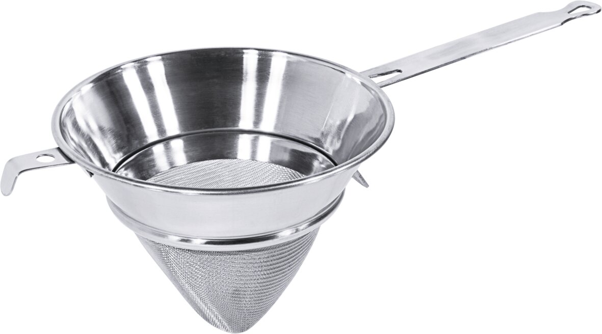 Gazespitzsieb 2,50 l / ø 230 mm mit Flachstiel / seidenmatt poliert
