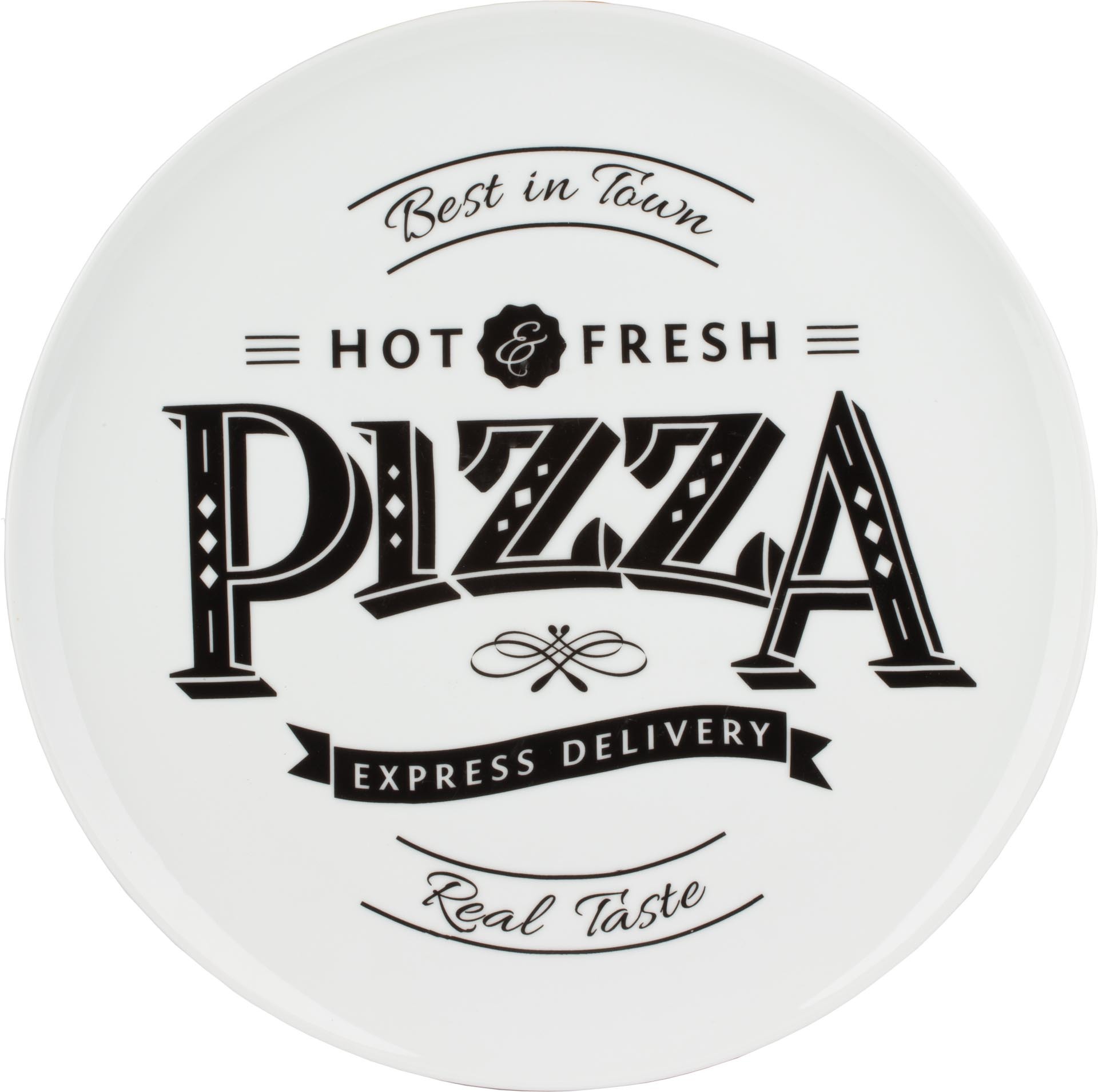 Pizzateller weiß mit Dekor "Host & Fresh" ø 30 cm